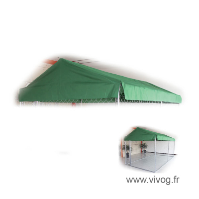 Tarp roof for kennel - green