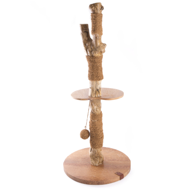 Coffee tree wood cat tree with platform - Coffee - 93cm - brown