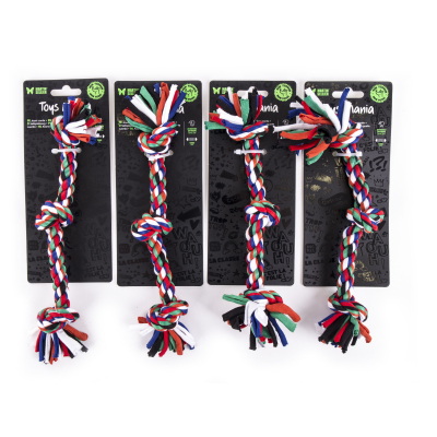 Jouet corde 3 nœuds pour chiot - Puppy - 25cm - multicolore
