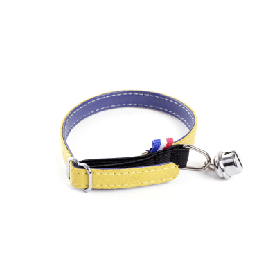 Laisse chaîne avec poignée cuir pour chien - naturel - diam 3mm larg 16mm Long 100cm