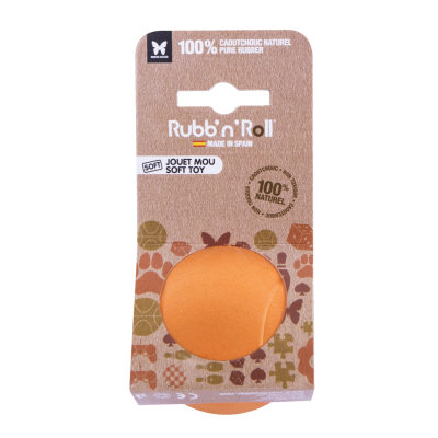 Floating and soft rubber ball - Rubb'n'Soft - M - 7cm - orange