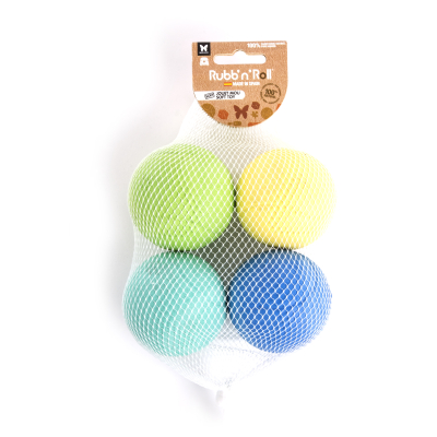 Set of 4 soft rubber balls - Rubb'n'Soft - M - 7cm - multicoloured