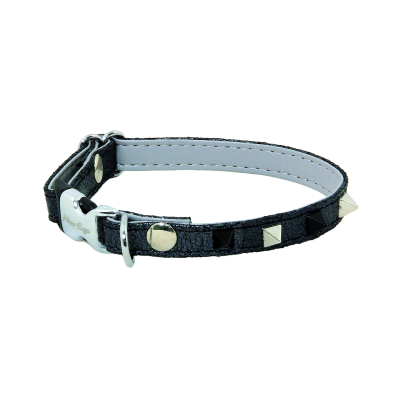 Collier en cuir - Glam & color - 20/28cm - 1cm - noir