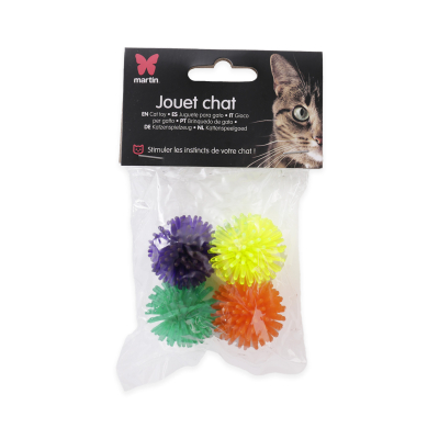 Balle hérisson pour chat - multicolore