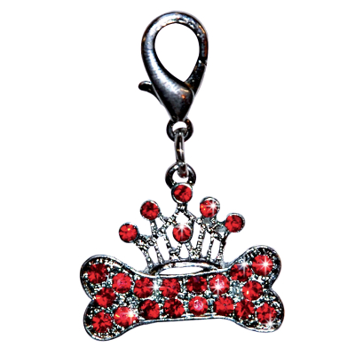 Pendentif de collier - os/couronne - 3cm - rouge