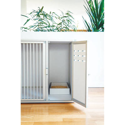 Châssis avec 6 pieds pour module de pension chat - H10cm - blanc