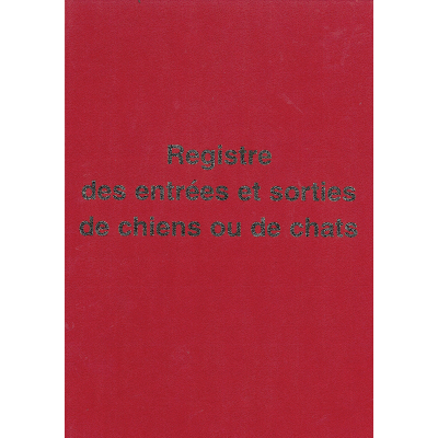 Registre des entrées et sorties pour élevage - rouge