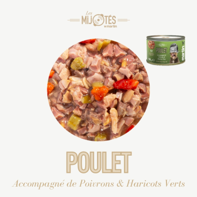 Morceaux en sauce Martin Les Mijotés Poulet pour chien - 150g