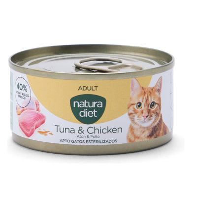 Pâté Natura Diet Thon & Poulet pour chat - 85g
