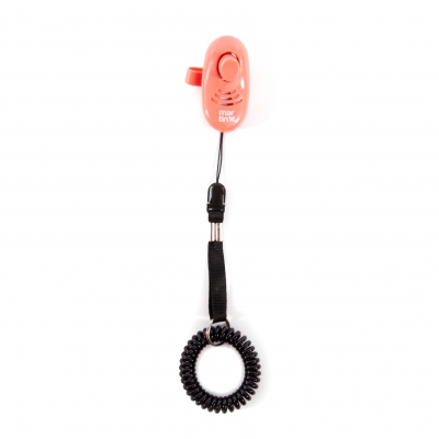 Accessoire pour le dressage de chien : Clicker poignée rose