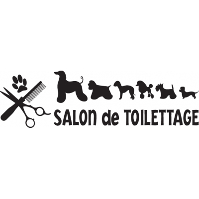 Autocollant Salon de toilettage - Long 120cm x Haut 38cm - 4 coloris