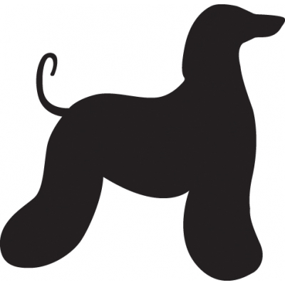 Autocollant Sticker corps de chien Lévrier Afghan