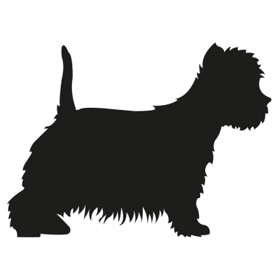 Autocollant Sticker corps de chien Westie