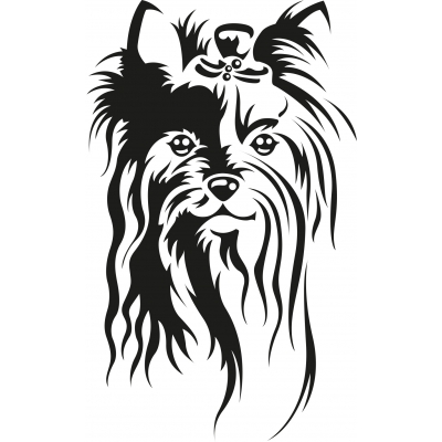 Autocollant Sticker tête de chien Yorkshire