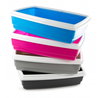 Bac à litière - bac à chat avec rebord