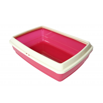 Bac à litière - bac à chat avec rebord