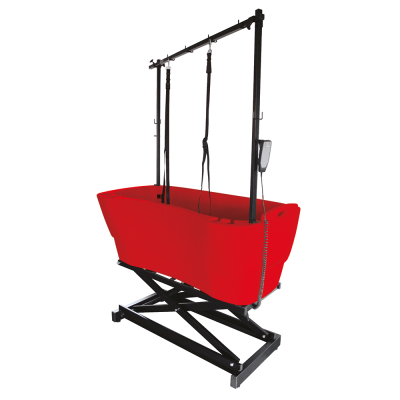 Baignoire de toilettage Vivog ES005 - Polyéthylène électrique, simple sur châssis - Rouge