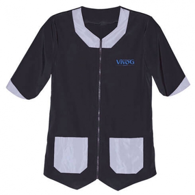 Blouse de toilettage coupe Boléro noir/gris