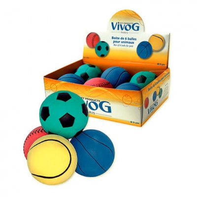 Boite de jouets pour chien - Vivog - 6 balles variées