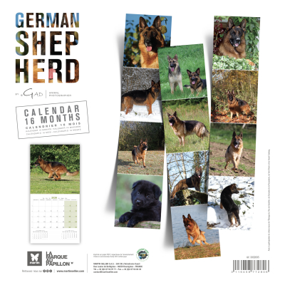 Calendrier chien 2026 - Berger allemand - Martin - Dos
