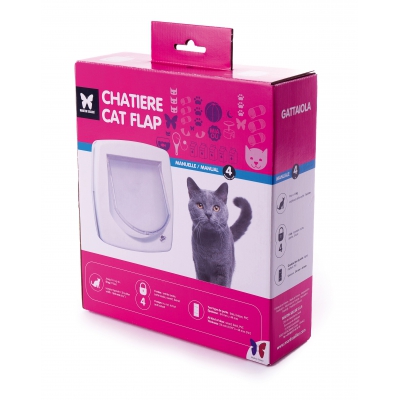 Chatière manuelle 2 positions - blanc