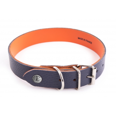 Collier Allure en cuir Gris/Orange