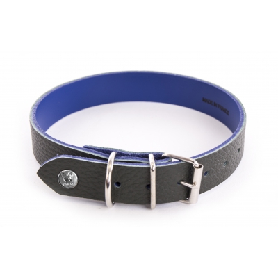 Collier Allure en cuir Kaki/Bleu