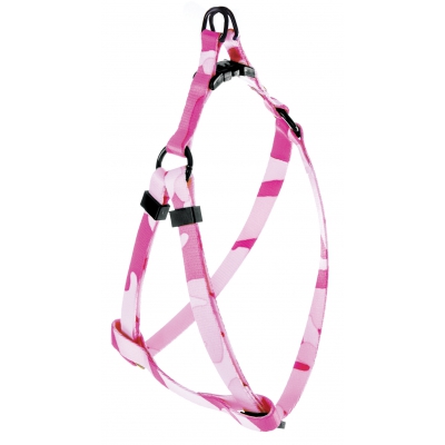 Collier laisse et harnais pour chat de la collection camouflage rose - Harnais : Longeur 20 à 35cm - largeur 1cm