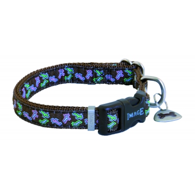 Collier nylon pour chien - Bayadère motif chien