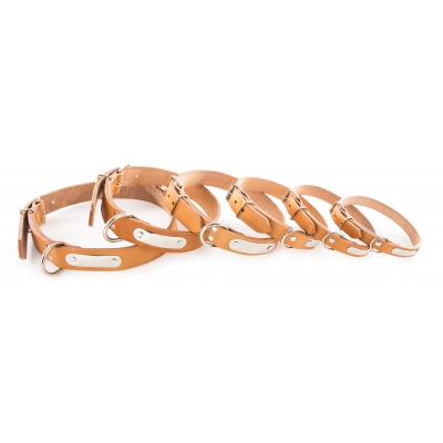 Collier pour chien en cuir naturel coupé franc