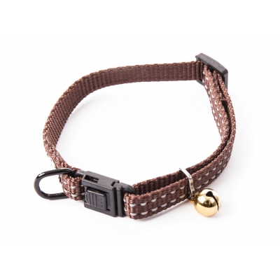 Collier réglable nylon "Flash" pour chat - Arka Haok - Marron
