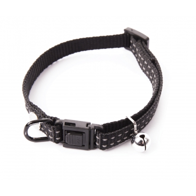Collier réglable nylon "Flash" pour chat - Arka Haok - Noir