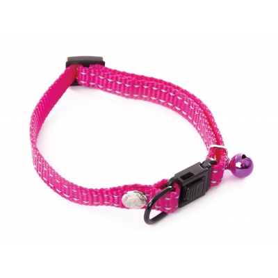 Collier réglable nylon "Flash" pour chat - Arka Haok - Rose