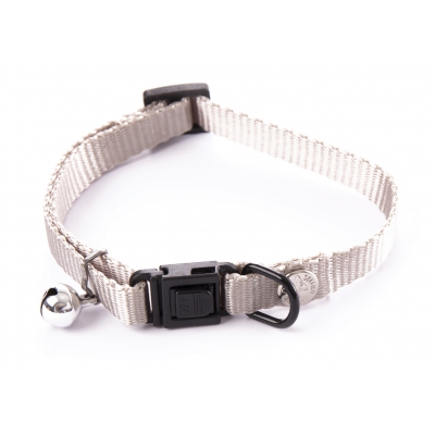 Collier réglable nylon uni pour chat - Martin Sellier - Gris