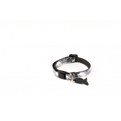 Collier réglable pour chat - Camouflage - Gris