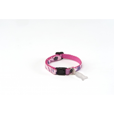 Collier réglable pour chat - Camouflage - Rose