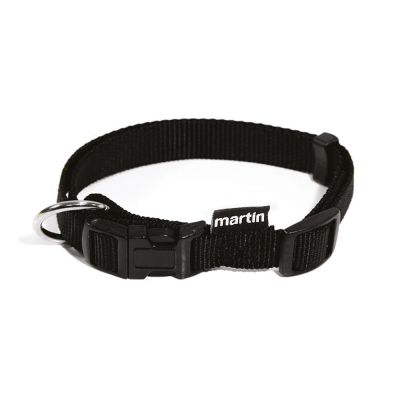 Collier réglable en nylon noir pour chien-