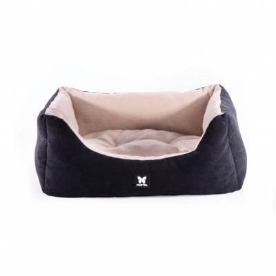 Corbeille domino panier pour chien noir