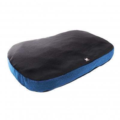 Coussin épais pour chien bleu noir