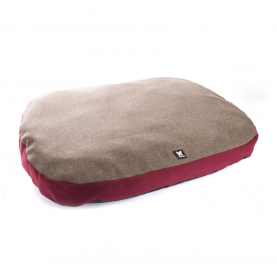 Coussin épais pour chien rouge/beige