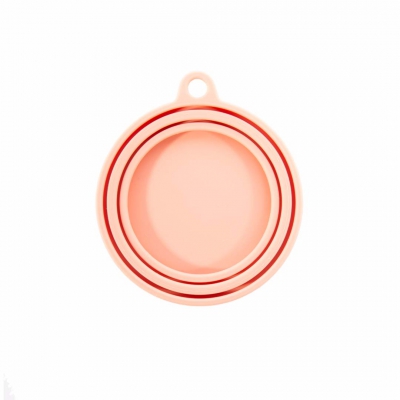 Couvercle de boîte de conserve en silicone pour chien - rose dos