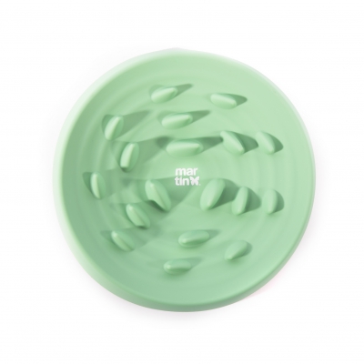 Gamelle "Anti-Glouton" vert en silicone pour chien et chat - 300mL