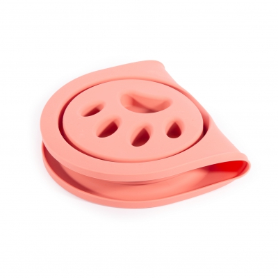 Gamelle "Anti-Glouton" rose en silicone et inox pour chien - 350mL 1