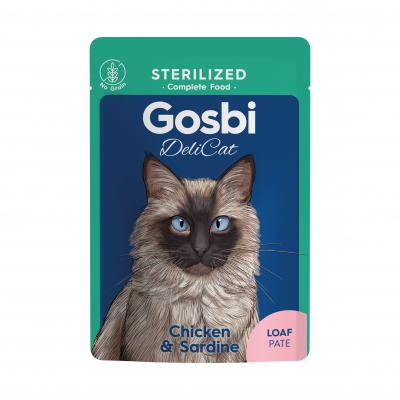Gosbi Delicat pour chat stérilisé au poulet & sardines 70g x16