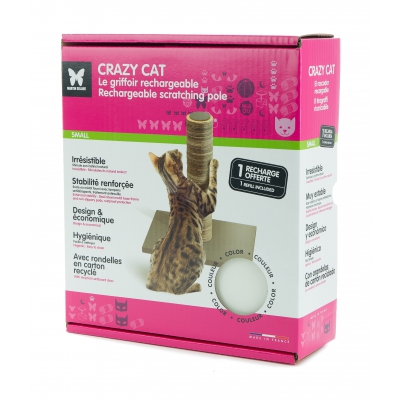 Griffoir design Crazy Cat - Blanc