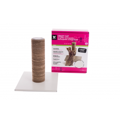 Griffoir design Crazy Cat - Blanc