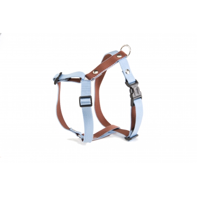 Harnais nylon bleu & marron
