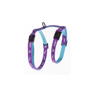 Harnais pour chat - Bi-color - violet.