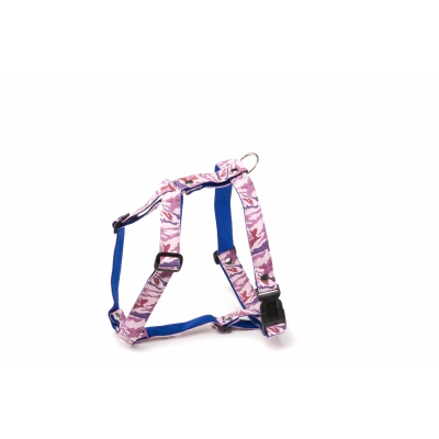 Harnais pour chien - Camouflage rose - M - larg 25mm Long 45 à 65cm