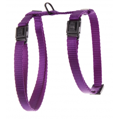 Harnais réglable nylon uni pour chat - Mauve